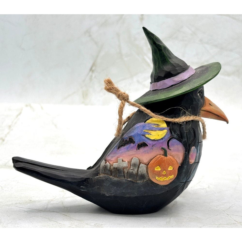 Jim Shore Halloween Crow Pint Size Figurine 6009510 Flights of Fright enesco New - Picture 5 of 16